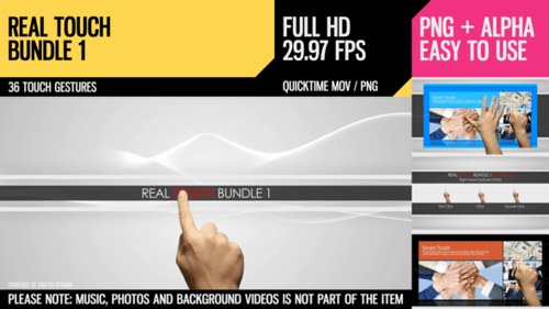 Animated Hand Gestures for Touch Screens and UI Interaction