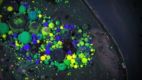 Colorful Ink Spheres on Oil 29
