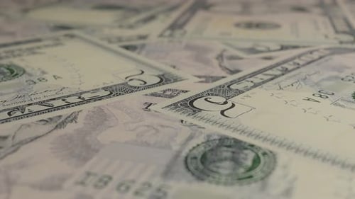 5 dollar bills background.