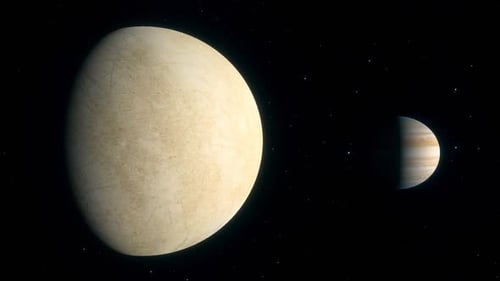 Space Background - Europa Moon and Jupiter