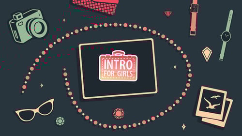 Animated Flat Design Intro with Fashion & Beauty Icons