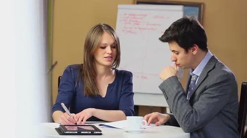 Empresaria Empresaria Encontrar Solución Discutiendo Negocios