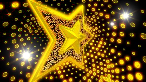 Shimmering Golden Star Rotating Awards Celebration Background