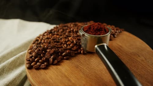 Coffee Beans and Ground Coffee on Board