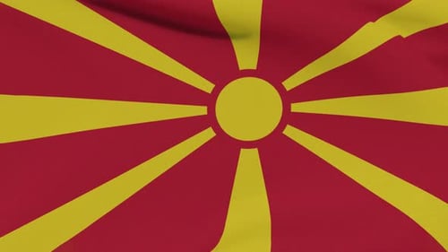 Flag of North Macedonia Waving Seamless Loop