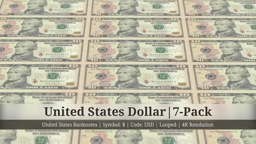 United States Dollar | United States Currency - 7 Pack | 4K Resolution | Looped