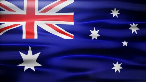 Waving Australian Flag Loopable Background Animation
