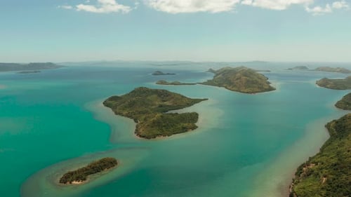 Tropical Islands From Above in the Bright Daylight