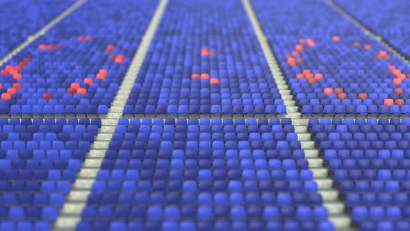 00 Score Made with Red and Blue Stadium Seats, Miscellaneous Motion ...