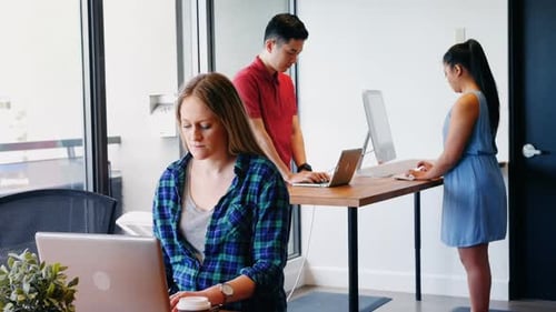 Business people working together in a modern office 4k