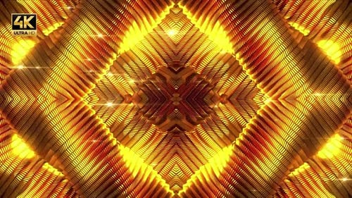 Shimmering Golden Geometric Abstract Pattern Motion Background