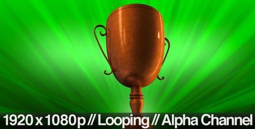 Bronze Trophy Spinning Loop + Alpha Channel