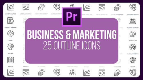 Animated Business and Marketing Outline Icons