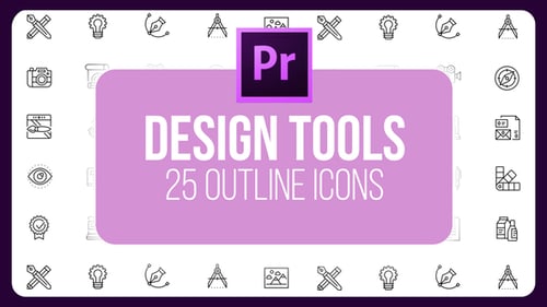 Herramientas de diseño: íconos de líneas finas (MOGRT)