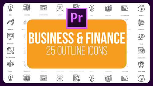 Negocios y finanzas - Íconos de línea delgada (MOGRT)