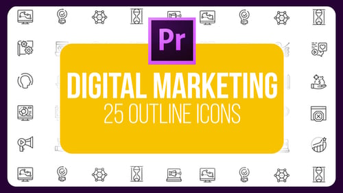 Marketing digital - Íconos de línea delgada (MOGRT)