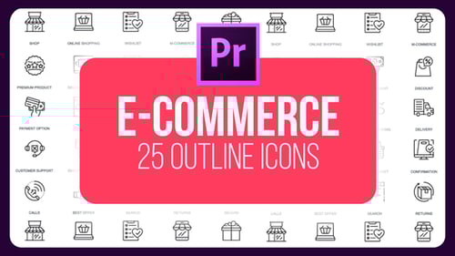 Comercio electrónico - Íconos de línea delgada (MOGRT)