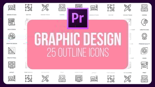 Graphics Design - Thin Line Icons (MOGRT)