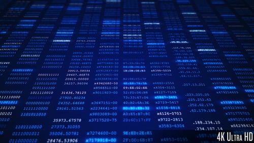 4K Digital Computer Data Security Screen Closeup