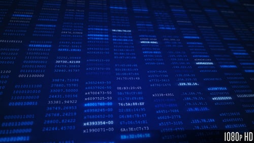 Pantalla de visualización en bucle del procesamiento de datos de Internet