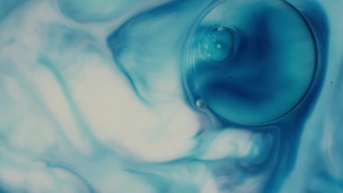Abstract Blue Liquid and Orb Macro Shot