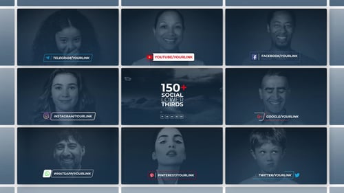 150+ Social Lower Thirds | Premiere Pro