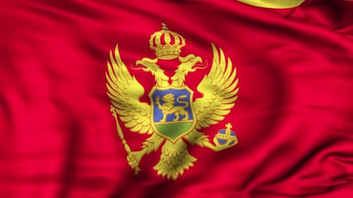 Waving Flag of Montenegro National Symbol Loop