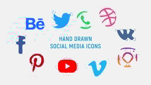 Hand Drawn Social Media Icons
