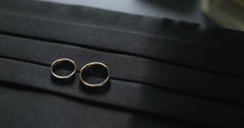 Wedding Bands on Black Cloth