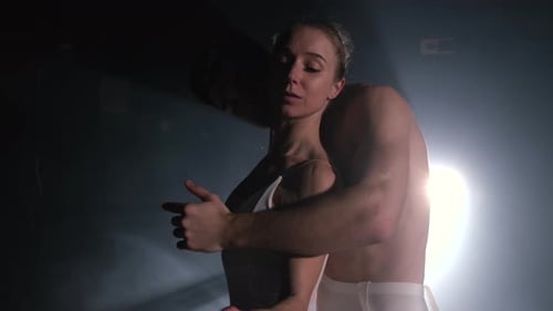 Professional, Sensual Ballet Dancers on Dark Scene Performed By Sexual Couple