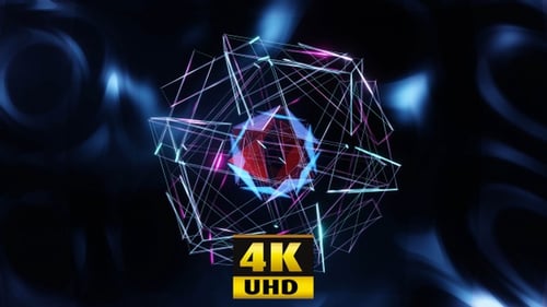 Abstract Glowing Geometric Network Core Animation