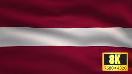 Realistic Waving Flag of Latvia Animation