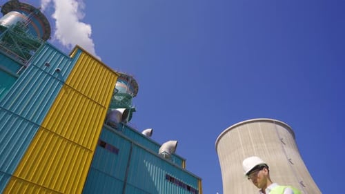 Ingenieur, der im Kraftwerk arbeitet.
