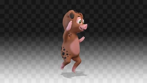 Cute Animated 3D Cartoon Pig Character Dancing Loop