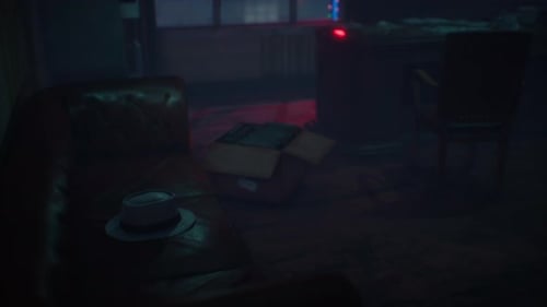 Small Retro Office at Night