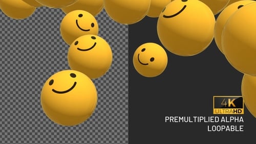 Floating 3D Smile Emoji Background Animation