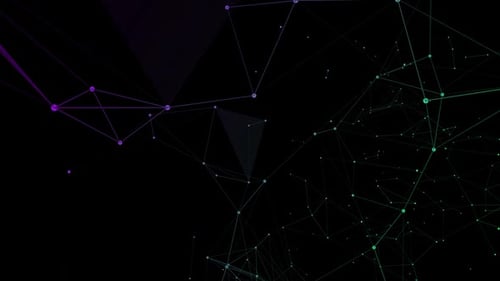 Multicolored geometrical shapes against black background