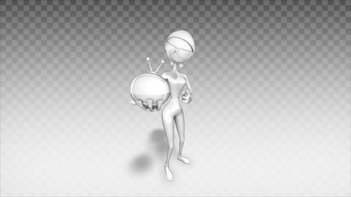 3D-Zeichentrickfilm Frau - Fernsehsendung