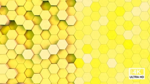 Dynamic Yellow Hexagon Grid Animated Background