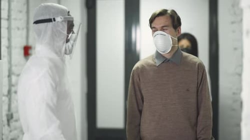 Checking and Screening Office Workers for Chinese Coronavirus Symptoms, Covid-19, Temperature