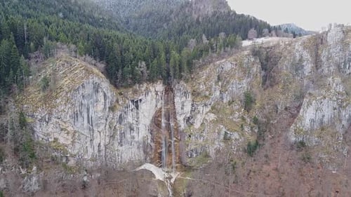 Mountain Waterfall Aerial View
