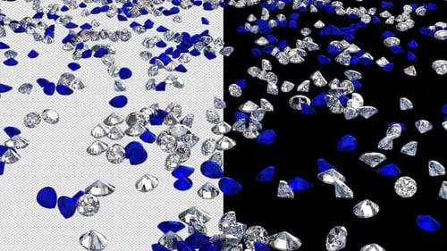 Falling Diamonds and Blue Gems with Alpha Channel
