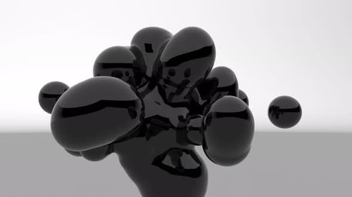Black Metaballs Fluid Art Bewegte Grafiken Stilvolles minimalistisches Design Footage