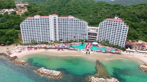 Aerial View of Tropical Beach Resort