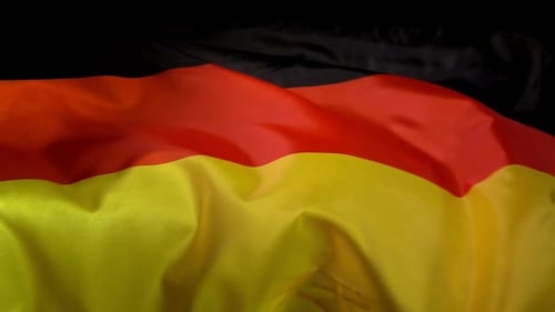 Waving German Flag on Black Background