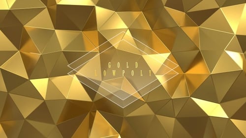 Animated Golden Geometric Polygonal Background