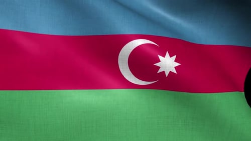 Azerbaijan National Flag Waving Seamless Loop