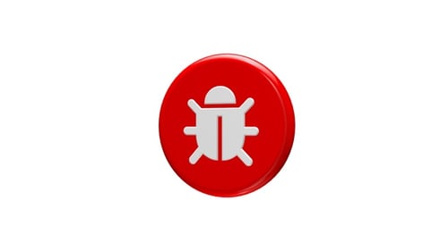 3D Rotating Bug Icon for Error or Technology Concepts