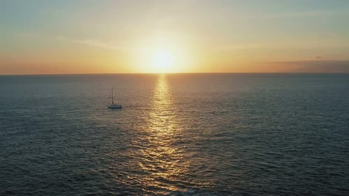 Sailing Yachts Returning To Port During the Amazing Atlantic Sunset