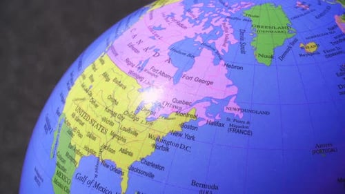 Rotating Political Globe Of The Earth